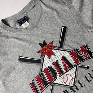Vintage Indians Shirt Adult Extra Large Gray Baseball JanSport USA 90s